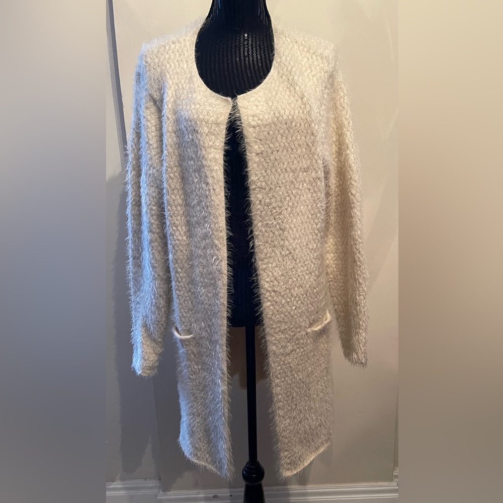 Soyaconcept Cream Open Cardigan Sweater Size XL